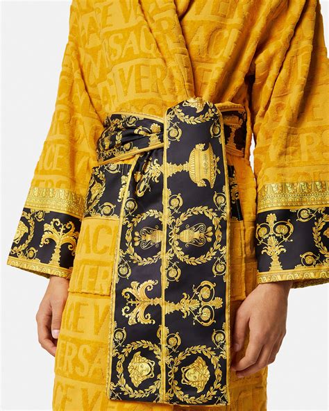 yellow versace bathrobe|Versace bathrobe women.